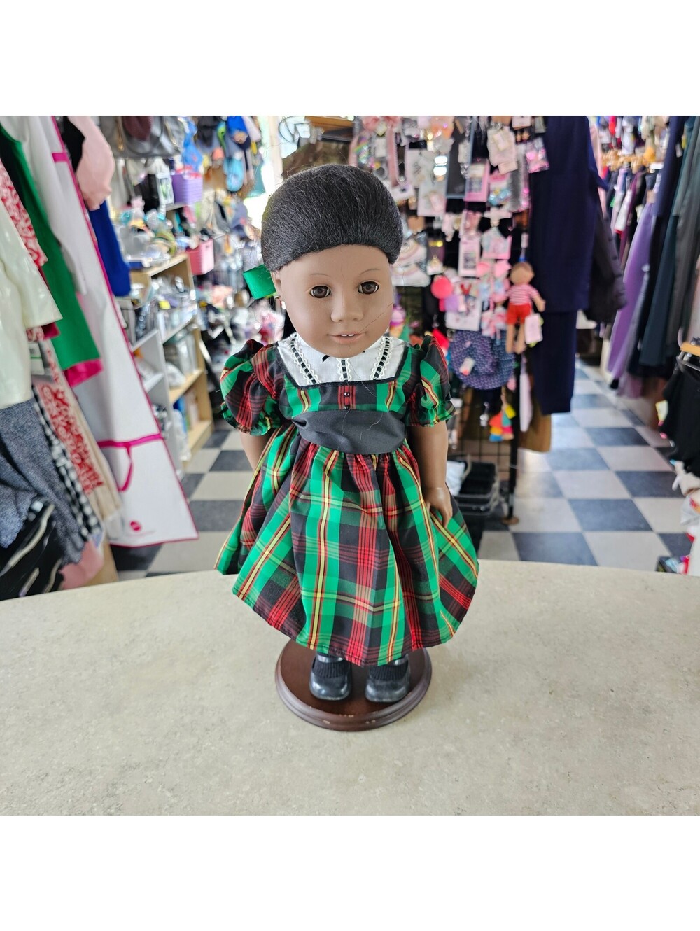 American Girl Beforever Addy Walker 18-Inch Doll with Plaid Holiday Dress
